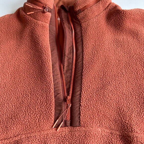 OUTDOOR VOICES Primo Fleece 1/2 Zip Pullover Jacket in Orange - Men's Large - Picture 3 of 6